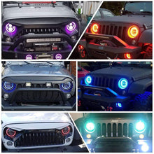 Pair 7" LED Headlights RGB Halo DRL for Toyota Landcruiser HZJ75 78 79 Series