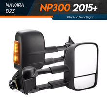 Pair Black Extendable Towing Mirrors For Nissan Navara D23 NP300 2015-On