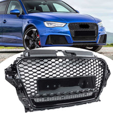 RS3 Style Black Badgeless Front Grille For Audi A3 S3 8V 2014–2016
