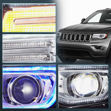 Pair Chrome LED Headlights w/Animation For 2014-2022 Jeep Grand Cherokee DRL Sets