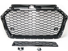 RS3 Style Badgeless Front Grille Black Honeycomb For Audi A3 S3 8V 2017–2020