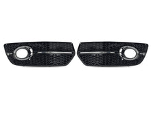 Black+Chrome Fog Light Grille Covers Left+Right Audi Q5 Non-S-Line 2009-2012