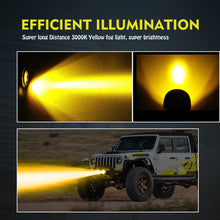 Pair 3.5" Amber LED Round Offroad Driving Spot Lights Amber Pods Fog Headlights ATV 4WD