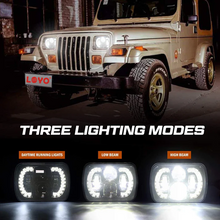 Pair 5x7'' 7x6'' Led Headlights High/low Beam with Turn Signal & DRL for Jeeps Truck Off Road