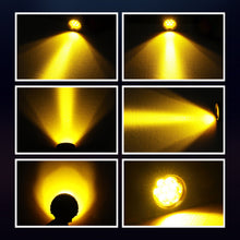 Pair 3.5" Amber LED Round Offroad Driving Spot Lights Amber Pods Fog Headlights ATV 4WD