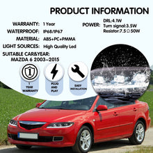 FULL LED Headlights Projector Fit 03-08 Mazda 6 W/Sequential & Startup Set