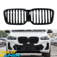 For 2022+ BMW X3 G01 X4 G02 Glossy Black Front Kidney Grille Grill w/ Camera fg214