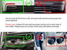 Glossy Black Rear Diffuser + Exhaust Tips for Audi A6 C8 S6 Sline 2019-2023 di92