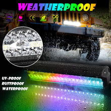 2x 4" & 12" RGB Chase & White LED Pods Work Light Bar Wireless Bluetooth UTV 4WD