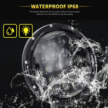 Pair 7''Inch 210W Round LED Headlights Hi/Lo Beam DRL Headlamps for Nissan Patrol GQ