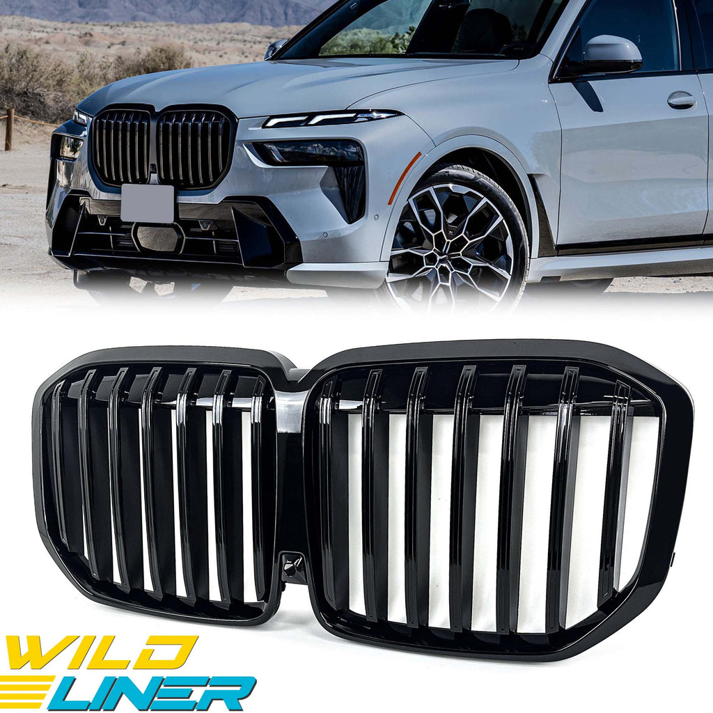 Single Slat Front Grill Black - For BMW X7 G07 LCI - WildLiner.com
