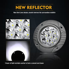 Pair 4.8" LED Round OffRoad Driving Spot Pods Flush Mount Fog Reverse Truck 4WD 12V