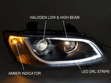 Pair LH+RH Projector LED DRL Headlight Black For Holden Commodore VE S1 2006-2010