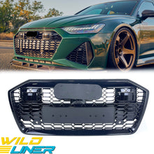 RS6 Style Black Front Bumper Grill for Audi A6 C8 S6 2019-2024 with ACC