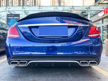 C63 Style Rear Diffuser + Chrome Exhaust Tips For Mercedes W205 S205 C43 AMG 2015-2021