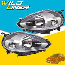Pair / Set LH+RH Head Light Front Lamp (Iron Grey) For Fiat Punto 2010~2015