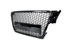 Gloss Black RS4 Style Front Bumper Hex Mesh Grille For Audi A4 S4 B8 2009–2012