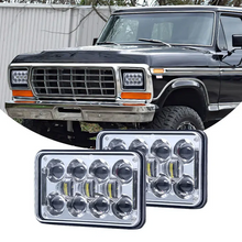 Pair 4x6'' 60w LED Rectangular Headlights High Low Beam + DRL for Truck FREIGHTLINER Chevrolet Off-road ATV UTV