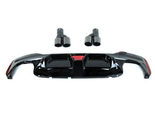 LED Rear Diffuser w/ Black Exhaust Tips for BMW 5-Series G30 Sedan 2017-2023 M Sport di191