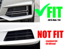 Pair Front Bumper Fog Light Grille Covers For Audi A4 S-Line / S4 2017-2019 Gloss Black
