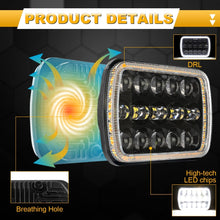 Pair 7x6" 5x7" LED Headlights Hi/Lo Beam Turn Signal For Toyota Hilux 1983-2004