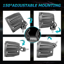 Pair 3.5" 50W Round LED Driving Lights Spot Pods OffRoad Truck Headlights Work 4WD