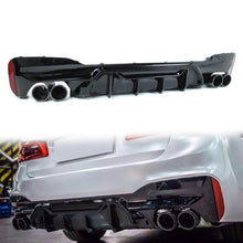 For 2017-2023 BMW G30 5 Series 540i M-Sport Gloss Black Rear Diffuser M5 Style w/ Twin Exhaust Tips