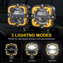 90W 4 inch LED Pods Off Road Driving Light with DRL High Low Beam