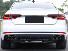 Gloss Black Rear Diffuser + Exhaust Tips for Audi A4 S-line Sedan B9 2017 2018 2019 di183