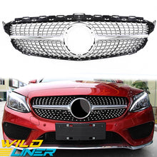Chrome Diamond Front Grill for Mercedes C Class W205 C180 C200 C250 2019-2021 w/o Camera fg62