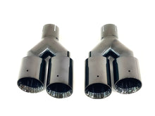Univesal Dual Twin Black Exhaust Tips 65mm Inlet for BMW Audi Mercedes Models