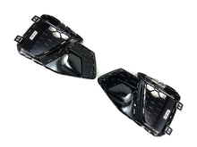 Black+Chrome Fog Light Grille Covers Left+Right Audi A4 B9 S-Line S4 2020-2024