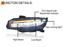 For Honda Civic 10th Gen 2016-2021 LED Headlights W/ Sequential Turn Lights Pair