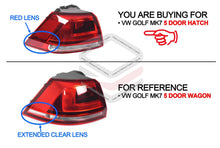Pair LH+RH Tail Light Lamp Tint NO LED For VW Volkswagen Golf MK7 Hatch 2013-2017 (103TDI, 110TDI, GTI)