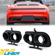 Chrome/Black Sporty Exhaust Tips Pipes for Porsche 911 Carrera 992 2020-2023