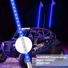 Pair 3FT Blue LED Whip Light for UTV ATV Accessories RZR Can-Am Polaris Antenna