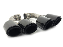 Left + Right Black Exhaust Tips Twin Muffler Pipe for VW Touareg 2011-2018