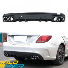 C43 AMG Style Rear Diffuser + Silver Exhaust Tips For Mercedes C-Class W205 Sedan C300 C43 AMG 2015-2021