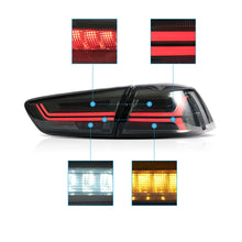 Smoked Black LED Tail Lights For 2008-2017 Mitsubishi Lancer CJ CF EVO X Sedan Rear Lamps