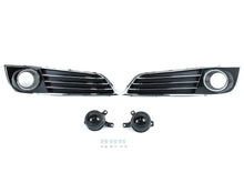 Black+Chrome Fog Light Grille Covers Left+Right Audi A8 D4 2011-2014