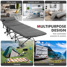 Travel Camping Cot Folding Retractable w/Removable Mattress & Carry Bag