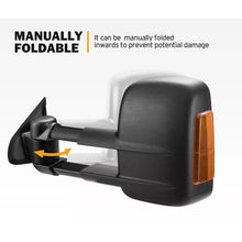 Pair Black Extendable Towing Mirrors For Nissan Navara D23 NP300 2015-On