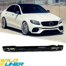 Black Rear Diffuser & Chrome Exhaust Tips for Mercedes W213 S213 AMG Bumper 2017-2020 di209