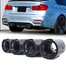 Dual Carbon Fiber Exhaust Twin End Tips Tail Pipe Pair for BMW 63mm in 101MM out