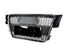 RS5 Style Honeycomb Front Grille Black + Chrome Frame For Audi A5 S5 B8 8T 2008–2012