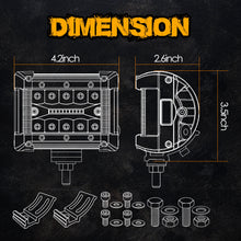 Pair 4" 3000k LED Cube Work Light Bar Combo Spot Pods Driving Fog Truck ATV 4WD