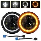 Pair 7'' Round LED Headlights Hi/Lo Beam DRL Turn Lamps For Mazda MIATA MX-5