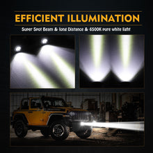 Pair 4.8" LED Round OffRoad Driving Spot Pods Flush Mount Fog Reverse Truck 4WD 12V