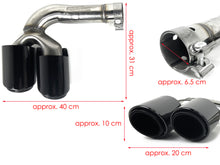 For 2019-2024 VW Touareg 3.0 Gloss Black Twin Round Exhaust Tips Muffler Tailpipe Replacement