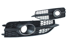 For 2012-2015 Audi A7 S-Line S7 Honeycomb Front Bumper Fog Light Grille Cover Black/Chrome